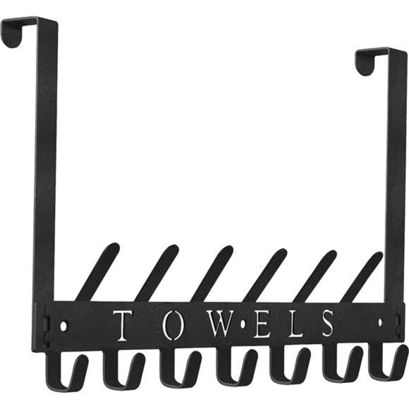 Towel Holder Over The Door Hooks Door Mount Towel Rack Organizer Metal Towel - Picture 1 of 7